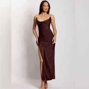 Meshki Brown Backless Dress